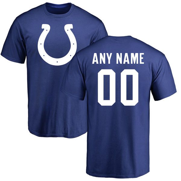 Men Indianapolis Colts NFL Pro Line Royal Any Name and Number Logo Custom T-Shirt->->Sports Accessory